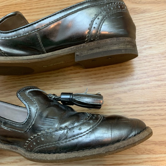 Louise et Cie silver tassel loafers lo Joey size 7M 37 Oxford tassels shiny - Picture 5 of 12